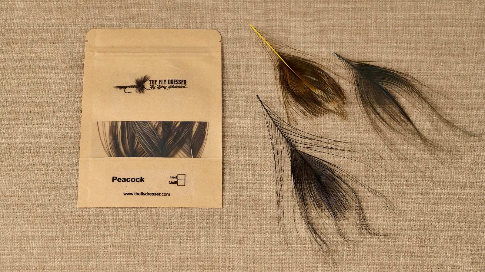 Peacock quill fly tying material for segmented nymph bodies